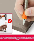 Do It All Spring Punch Set With Nail Punch Pin Punch Center Punch And Cold Chisel In Alloy Steel With Orange Handle 5 Piece Kit For Metal And Woodworking Tasks, used on marked metal