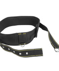 Pro Level Utility Tool Belt For Tradesmen And Carpenters Crafted From Tough 1200D Oxford Fabric With Quick Release Buckles, black and yellow design.