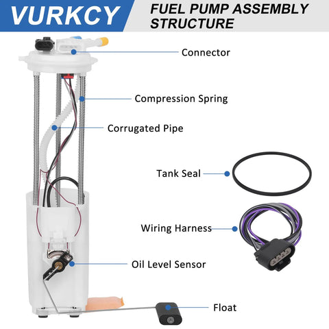 Electric Fuel Pump Module With Pressure Sensor For Chevy And GMC Trucks components labeled in diagram
