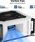 Top Shelf Two Stage Air Purifier With Savage 780 Cfm Vortex Fan And Built In Ionizer showing powerful vortex fan and controls.