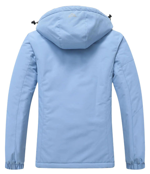 Back view of Women's Waterproof Ski Jacket with Hood, warm winter coat for snowboarding and skiing, windproof snow gear
