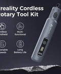 Cordless Rotary Tool Kit With 6 Speed Settings And 24 Accessories for DIY crafts shown with features highlighted