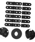 Heavy Duty Black Metal Folding Table Hinges Set 12 Pieces 76x15x2mm Round Edge 270 Degree Foldable Butt Hinges detailed view