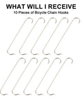10 Go-To Bike Chain Hooks 304 Stainless Steel Set for Quick Chain Repair arranged visibly against white background.