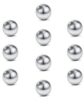 10 Pack 16G Externally Threaded Dope Replacement Balls 3mm For Lip Septum Nose Cartilage Tragus Helix Daith Rook Ear Piercing Jewelry Hypoallergenic Stainless Steel Ends For Body Piercing Barbells, 3mm steel balls