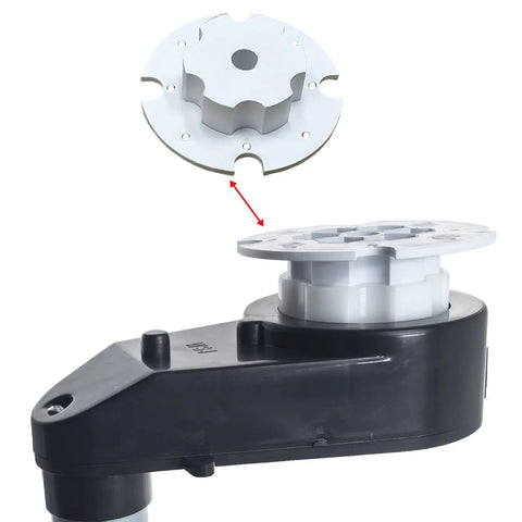 2 Pack Power Wheel Gearbox Extension Adapter Car Tire Adapter Connection Clip For Gearbox Upgrade Replacement Parts Rubber Tire For 6V And 12V Kids Electric Cars Easy To Replace And Check Clip Size Fits Most Models showing detailed connection view