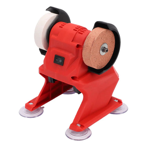Compact Mini Bench Grinder With Powerful All Copper Motor Fast Polisher And Small Electric Sander For Home Jobs with corundum wheels.