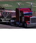 Truck with 20 Pack 4x4x10 Blue Corner Protector V Shaped Edge Guards For Flatbed With Carrying Case, securing cargo load.