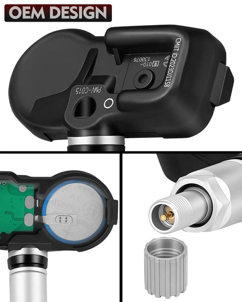 Preprogrammed 315Mhz Tpms Tire Pressure Monitor Sensor For Toyota Camry Corolla Cross Avalon Bz4X showing detailed parts and inner battery.