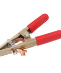 Heavy Duty 300A Welding Ground Clamp With Solid Brass Construction And Wide 45mm Jaw Opening For Secure Slip Free Grip On Thick Metal.