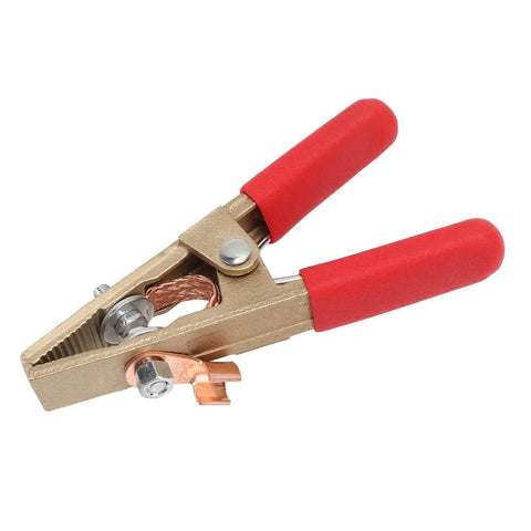 Heavy Duty 300A Welding Ground Clamp With Solid Brass Construction And Wide 45mm Jaw Opening For Secure Slip Free Grip On Thick Metal.