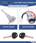 Lock Cylinder Set For Hyundai Elantra 2011-2016 Plug-And-Play Ignition Switch Front Left Door Lock And Two Universal Keys 81970-3XA00 81910-3XA00