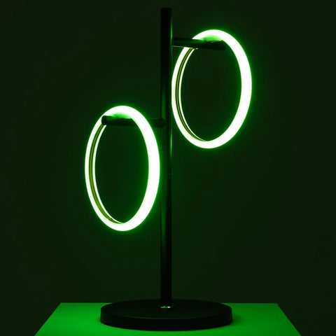 Saturn RGB Color Changing Table Lamp With Tree Desk Design Two LED Lights For Living Room Bedroom Office Reading Modern Black Finish Color Gradient Mood Lighting