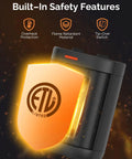 Cozy Up Portable 1500W Ceramic Space Heater With Adjustable Thermostat Indoor Electric Heater showing safety features