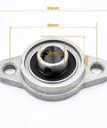 Killer 12mm Zinc Alloy Pillow Block Bearings Housing Self Aligning Design Low Noise Wear Resistant Chrome Steel Inserts Small industrial size bearing with 12mm bore and 2-bolt mount