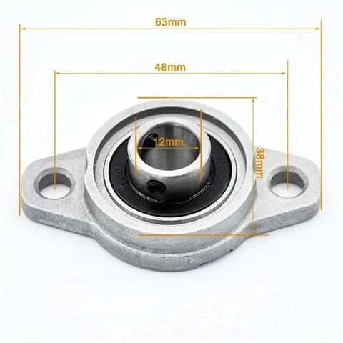 Killer 12mm Zinc Alloy Pillow Block Bearings Housing Self Aligning Design Low Noise Wear Resistant Chrome Steel Inserts Small industrial size bearing with 12mm bore and 2-bolt mount