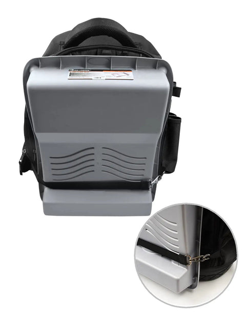 Rear view of Painter Backpack Heavy Duty Multi Function Tool Backpack For DIY Pros And Weekend Warriors with durable base