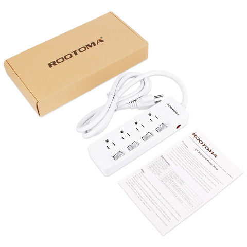 Beefy 6 Foot Heavy Duty Extension Cord With Four Independent Switches For High Wattage Appliances 14 Gauge Surge Protector Power Strip