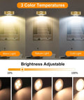 Three Pack Wireless Battery Operated Picture Lights With Remote And Timer For Art Frames No Sweat Install Killer Glow Smooth Dimming In Gold Finish with adjustable brightness and three color temperatures.