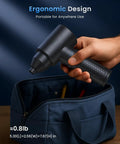 Rechargeable Brushless Air Duster With Bright Led Light And High Speed Fan For Instant Keyboard Laptop And Pc Cleaning held in hand