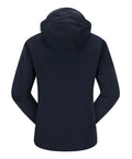 Back view of Three In One Womens Winter Ski Jacket With Removable Hood Waterproof And Windproof Padded Down Lining For Warmth Rainproof Coat