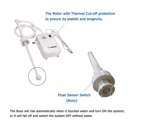 110V Drinking Water Pump For 5 Gallon Bottle Dispenser System with motor and buoy float sensor switch.