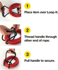 Step-by-step guide on using the Heavy Duty Nylon Cord Strap Organizer Rope for securing generator cords neatly.