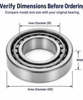 Top Tier 388A-383A Tapered Roller Bearing For Heavy Duty Trucks And Cars showing dimensions for inner and outer diameters.