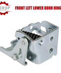 Heavy Duty Front Lower Door Hinge Left Side Knockout Grade Direct Swap Plug And Play Fix Sagging Door Reliable Match For 2007 To 2014 Chevy Silverado Tahoe Suburban Avalanche Gmc Sierra Yukon Cadillac Escalade Oem Replace 20969645 in gray steel.