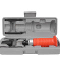 Half Inch Drive Hand Impact Driver Set With Six Impact Bits in open gray case, showing orange handle and metal construction.