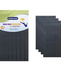 Two Pairs Across Four Pieces Wave Pattern Shoe Sole Protectors With Self Adhesive Anti Slip Grips And Heel Pads Built To Cut Noise Boost Traction And Prolong Soles On Black Shoes For Daily Use