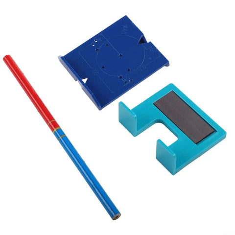 Cabinet Hinge Mounting Clamp With 2mm Precision Alignment For Quick And DIY Friendly Door Panel Setup In Home And Workshop Projects Heavy Duty ABS Tool For Single Hinge And Small Cabinet Runs, featuring blue and red parts
