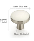 Slick Brushed Nickel Cabinet Knobs Rock Solid Zinc Pulls Single Hole Mount Quick Swap For Kitchen Drawers Fresh Home Hardware Upgrade Smooth Grip 10 Pack, 32mm knob with 25.3mm projection