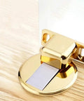 Heavy Duty Green Magnetic Door Stopper With Strong Magnet Keeps Door Open Prevents Slamming And Anti Collision Protection For Wall Floor Mounting In Humid Roustproof Environments Perfect For Homes And Kids, gold color close-up