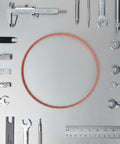12 Inch Drive Belt Closed Loop PE Round Belt surrounded by tools, high performance, heavy duty replacement for lathes and more
