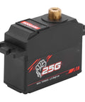 Rock Solid Digital Servo With 25 Gram Metal Gear For 1/12 RC Cars And Boats, featuring 25g metal gear in a compact design.