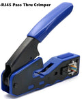 RJ45 Pass Through Crimp Tool For Cat5 Cat5e Cat6 Cat6a And Cat7 Shielded Mod Plugs 8P8C Built In Pass Through Blade Compact Design