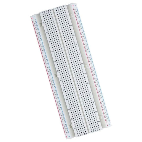 Three Piece Breadboard Kit With 830 Point Solderless No Soldering Needed Prototype PCB Boards for Arduino shown with power rails