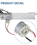 JQDML 24V reciprocating linear actuator with aluminum mounting plate and DC motor assembly