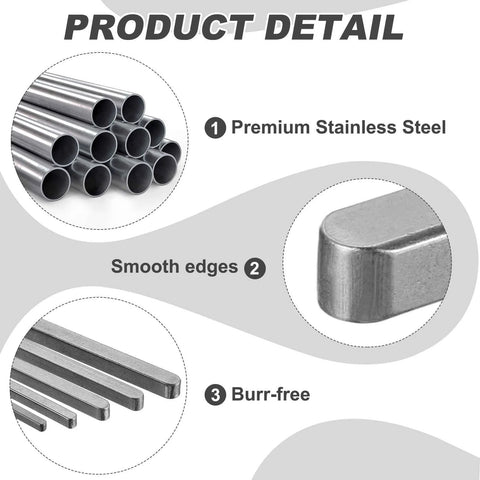 30 pcs round-ended feather keys, 50x4x4 mm, carbon steel, parallel drive shaft keyway stock set