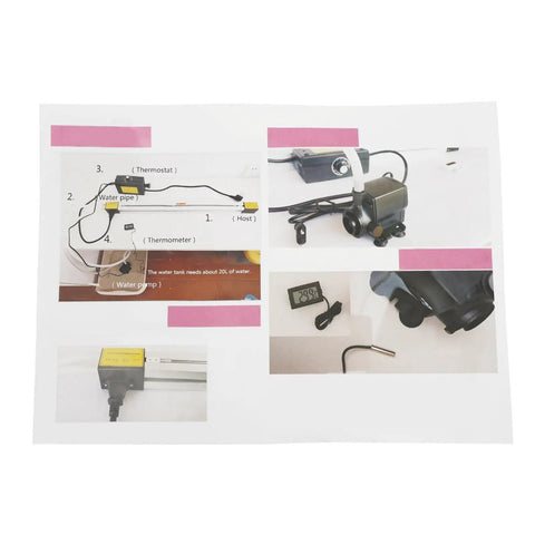 High Quality Manual Plastic Sheet Bender For Acrylic Pvc showing setup components like pump, pipes, thermostat, and thermometer.