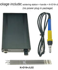 Components of T12 Soldering Iron Station With OLED Display STM32 V2.1S including handle and tips