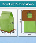 Image showing dimensions of 24 Pack Vacuum Bags For Compact Canister Type BB Replacement Bags With 2 Motor Filters Kit Fits BB180 BB280 BB850 BB870 BB900 BB1000 MV160 Premium Fabric Value Pack.