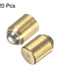Premium Rock Solid Twenty Piece Corrosion Resistant Brass Ball Plungers 4x5 Millimeter showing two brass components with ball ends.