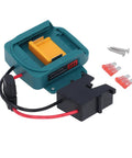 18V Battery Adapter Kit with Wire Harness for BL1850 and BL1860, includes screws and connectors, safe 40A black connector.