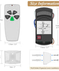 Universal Ceiling Fan Remote Kit With Light Dimmer And 3 Speed Control Includes FAN28R Receiver And Wall Mount.