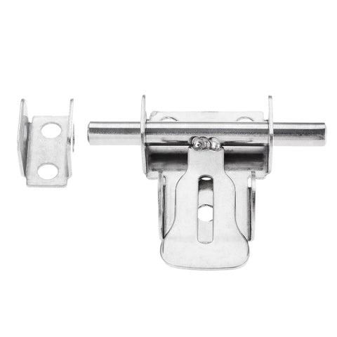 Top Shelf Stainless Steel Slide Latch Bolt Hasp Door Lock Anti Theft Gate Hardware For Cabinets And Chests Badass Security Silver gloss finish metal latch with bolt for cabinets.