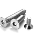 3/8-16 Inch Flat Head Hex Socket Cap Screws Countersunk Bolts With Allen Drive 304 Stainless Steel 18-8 Bright Finish