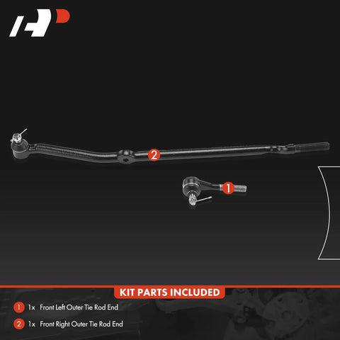 Front Outer Tie Rod Ends Set For Jeep Cherokee 1991-2001 And Comanche 1991-1992, Right Hand And Left Hand Threads, Front Suspension Replacement, Easy Install, Durable, Vehicle Fitment For Off Road SUVs, steel