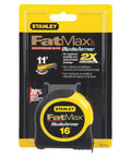 FatMax 16 Ft Tape Rule Made In USA With BladeArmor Coating, black and yellow case, packaging emphasizing durability and standout